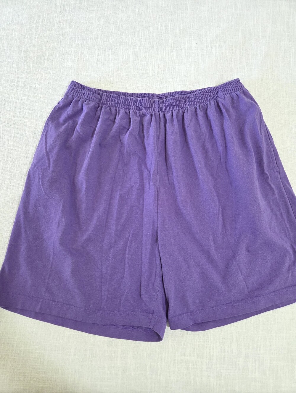 Vintage Purple Elastic Waist Casual Shorts Womens XXL 2XL